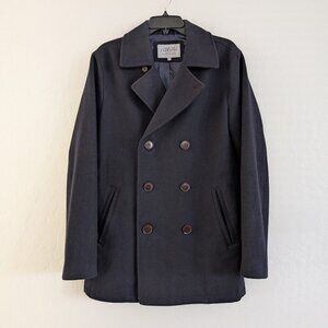 CHARLES TYWHITT Pea Coat Men's 36 Black Double Breasted Preppy Lined Classic